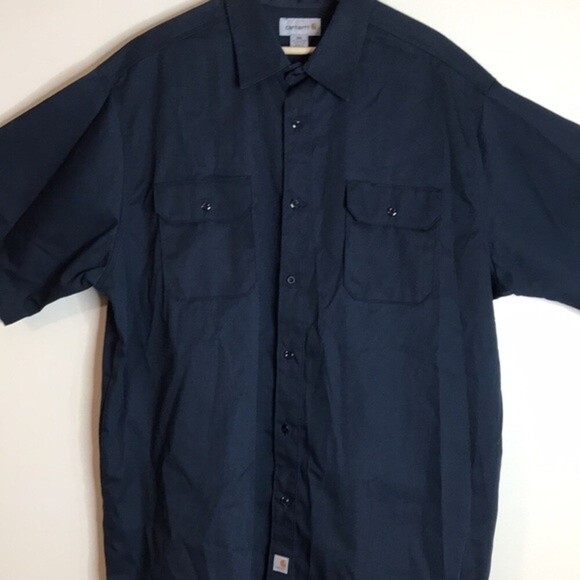 Carhartt mens twill work wear short sleeve button down shirt size 2XL - Picture 2 of 8